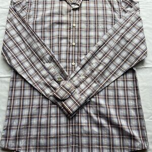Pronto Uomo Casual Plaid Shirt - Blue and Brown
